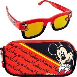 Disney Mickey Mouse Boys Red Sport Sunglasses *Case Included*